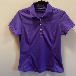 Nike Golf—Dri Fit; color: purple, size S